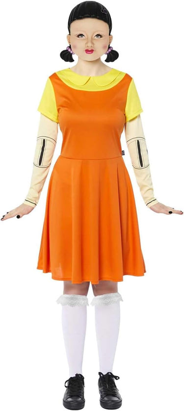 Amscan - Costume Squid Game poupée, robe, horreur, Halloween, carnaval, déguisements